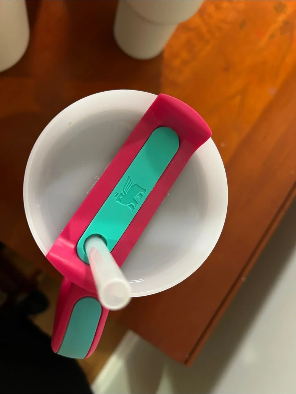 Stanley Hot Pink Travel Mug with Handle and Straw - Picture 5 of 6